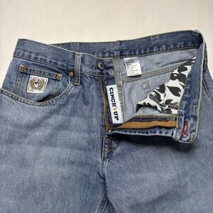 Cinch White Label Jeans Mens 32x34 Straight Leg Blue Medium Wash Denim Western